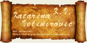Katarina Velimirović vizit kartica